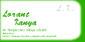 lorant kanya business card